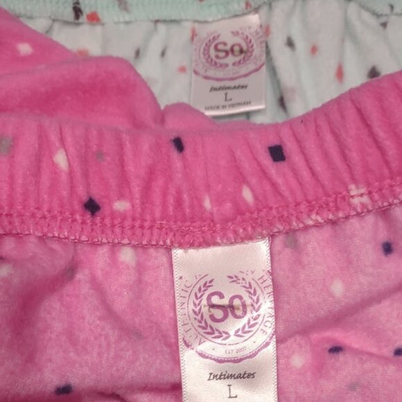 SO INTIMATES PAIR PAJAMA SLEEP SHORTS 1 PINK 1 BLUE WITH GEOMETRIC NEW SIZE L - Picture 2 of 10